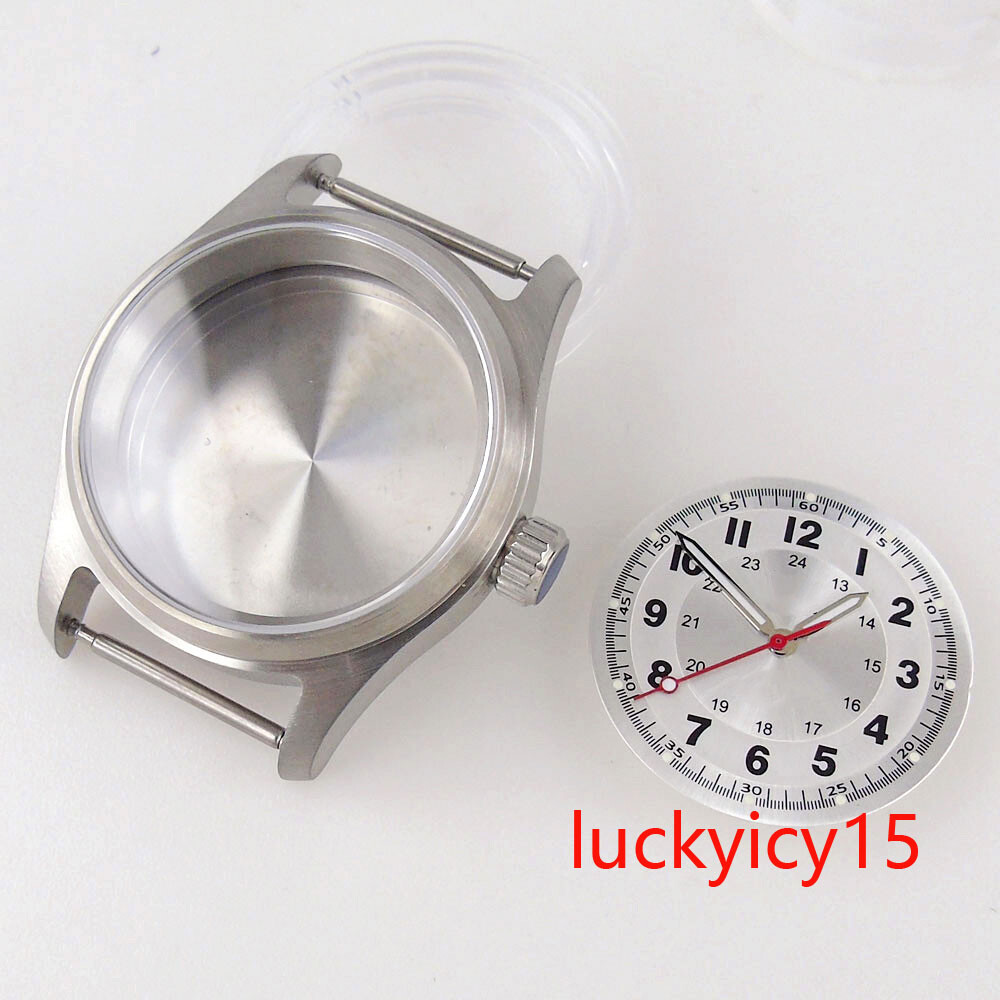 36mm Tandorio Sapphire Glass Watch Case Dial For NH35A NH36 Autoamtic Mens Watch