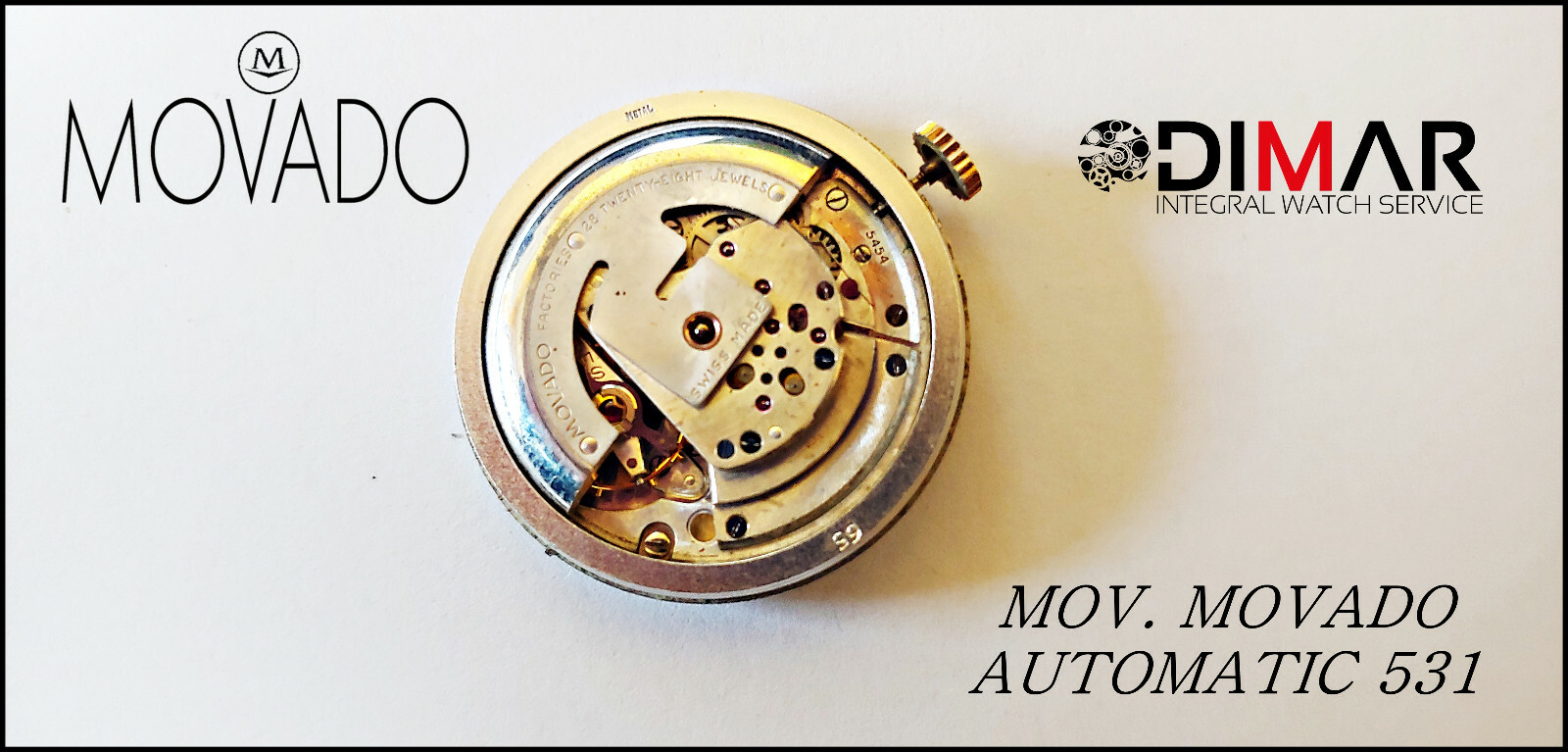 Movado 531 Automatic Vintage Movement + Sphere + Handles – Ø 30.74mm Approx.