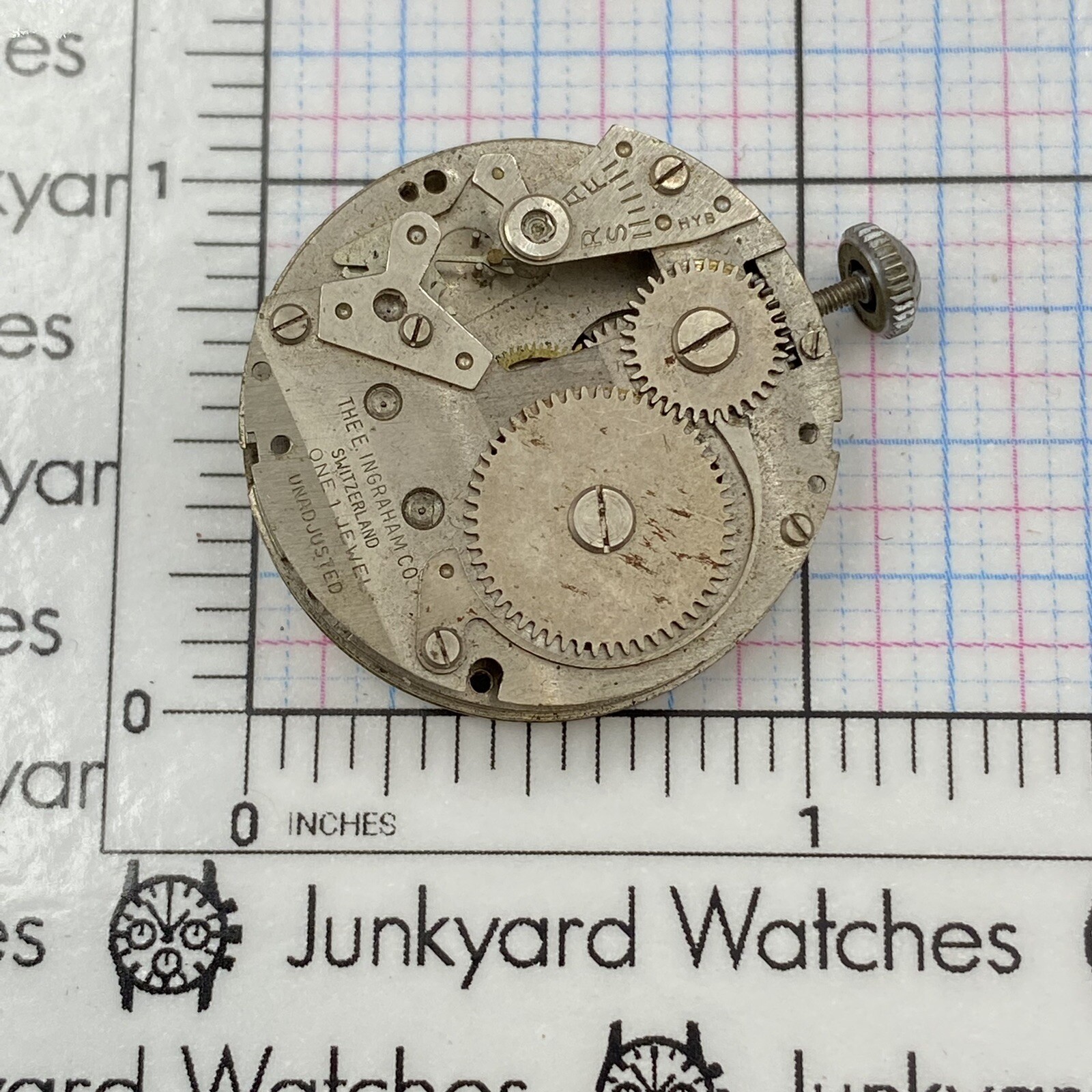 Vintage Sentinel Ingraham Watch Movement Repairs Parts Spares Watchmaker 1 Jewel