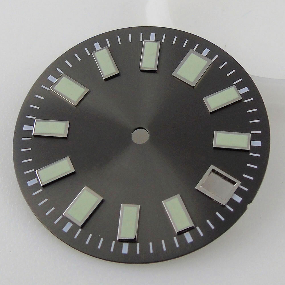 29mm black blue gray dial luminous fit 62mas NH35 NH36 ETA 2824 2836 movement