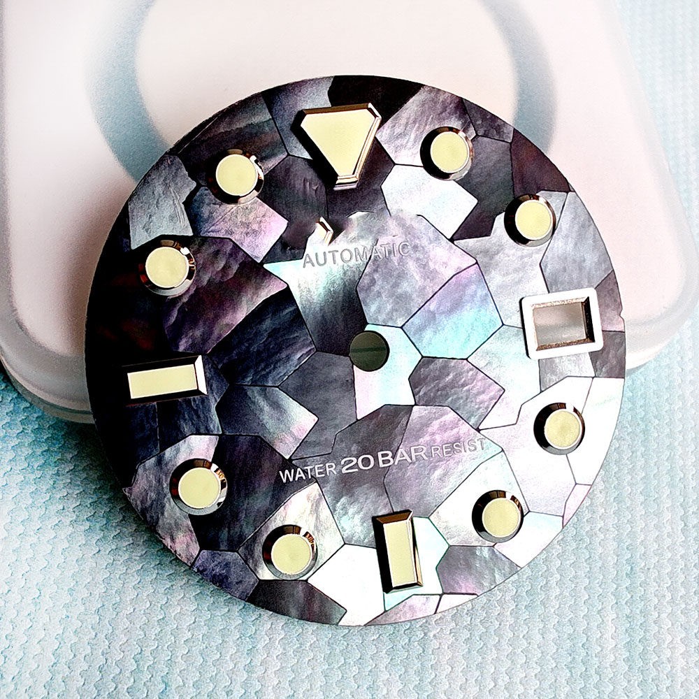High Quality MOP Natural Black Mother Of Pearl Watch Dial 28.5mm for NH35 36 4R