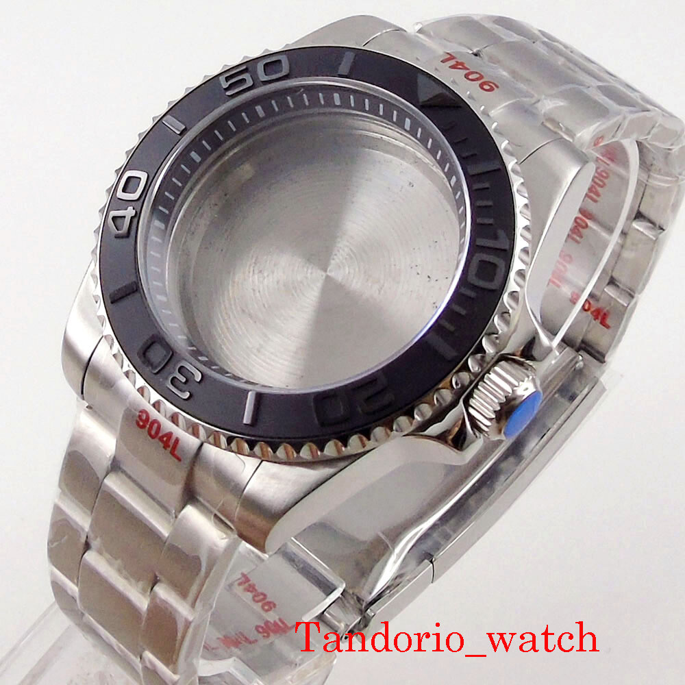 40mm Watch Case Sapphire Glass 120 Clicks Fit NH35A NH36A Movement Ceramic Bezel