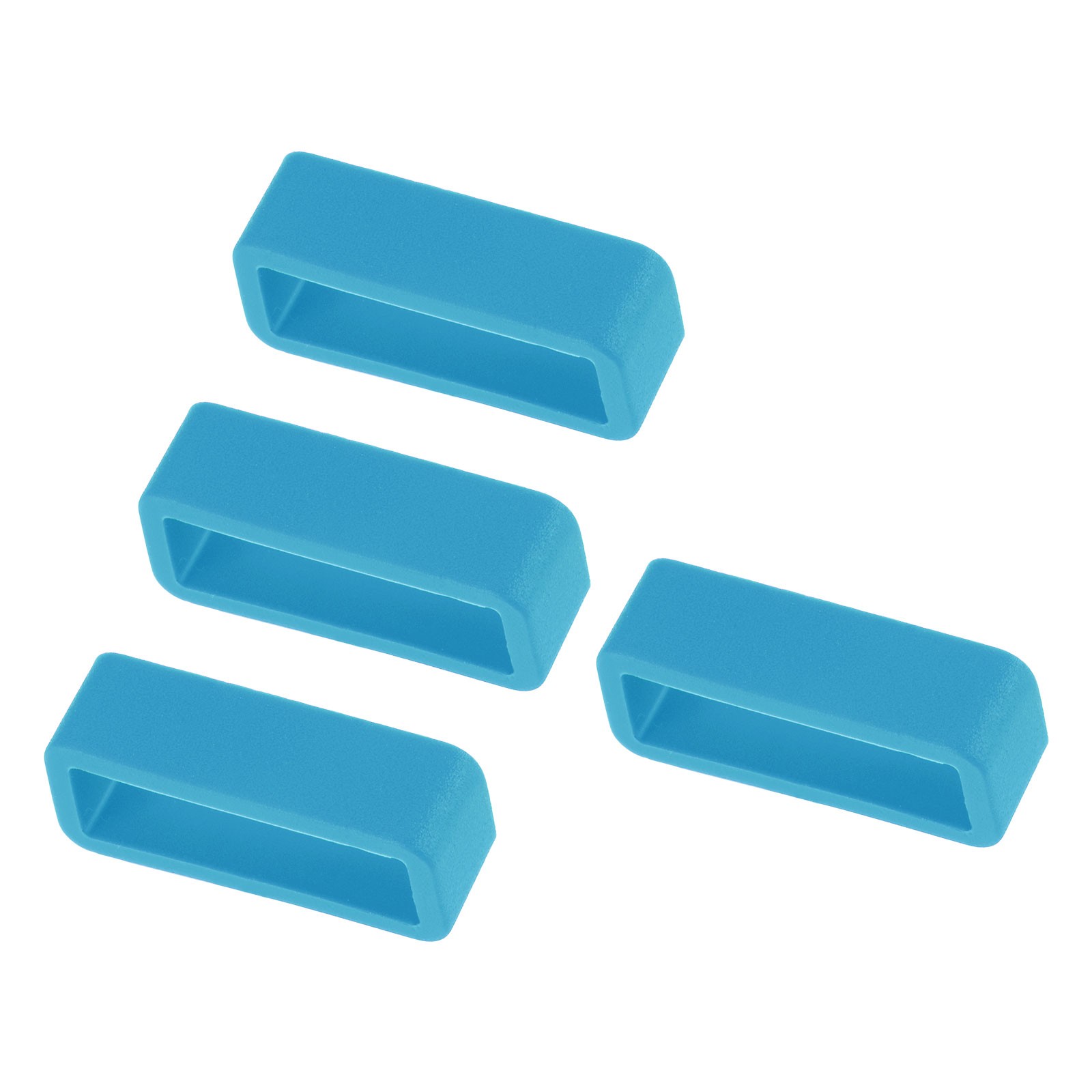 4pcs Watch Band Loop – [20mm Width] Rubber Watch Holder Turquoise Blue Silicone