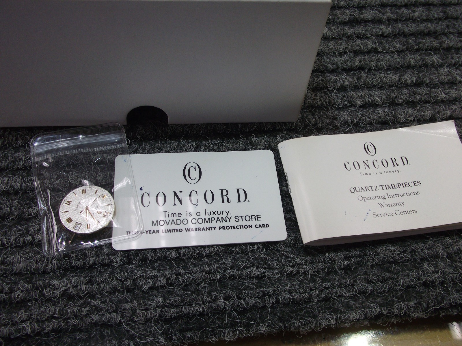 GENUINE CONCORD 6 JEWEL QUARTZ SARATOGA MOVEMENT & DIAL & HAND