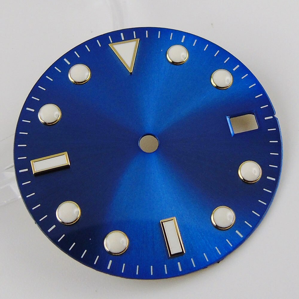29MM Fit NH35A NH36A Luminous Sunburst Watch Dial Hand Set Green Blue Grey Parts