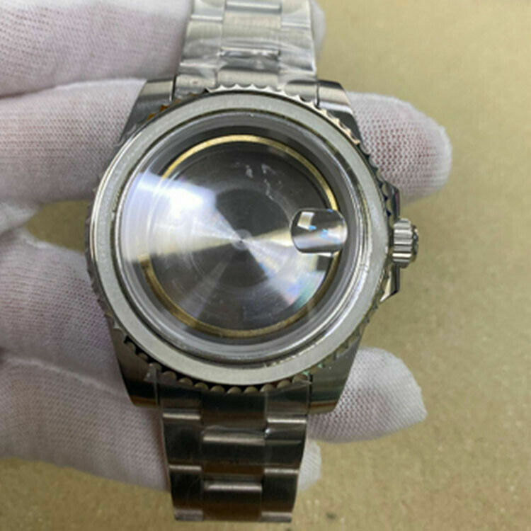 40MM Stainless Steel Bezel Watch Case w/ Band Strap for ETA 2836 Watch Movement