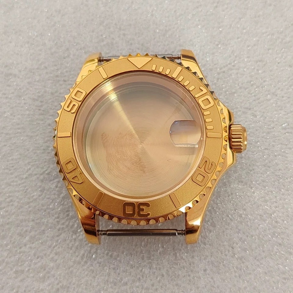 40mm Solid Gold Plated Sapphire Glass Date 3D Solid Back Watch Case For NH35/36