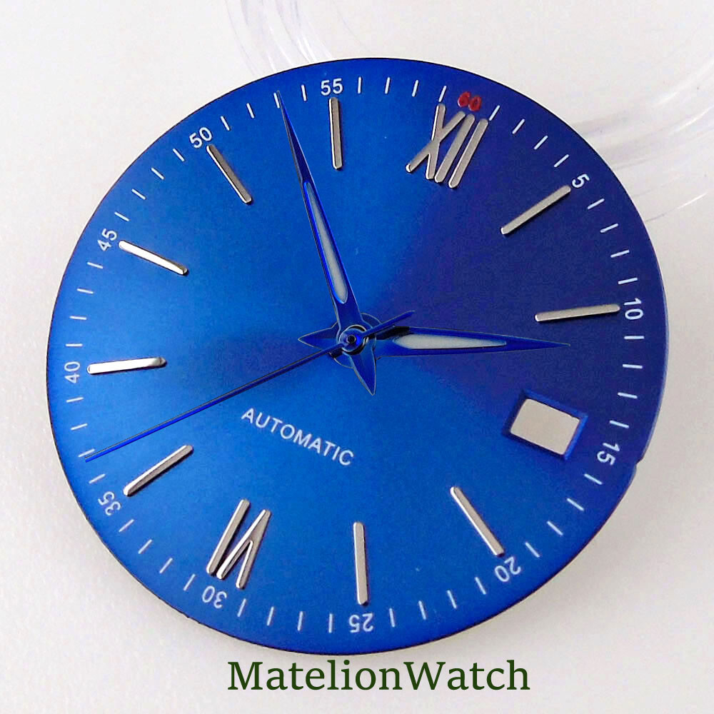 Fit NH35A NH36A Movement 31mm Watch Dial With Hands Date Window Roman Numbers
