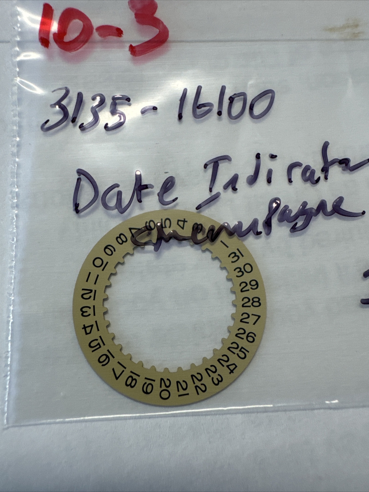 Genuine Rolex 3135-16100 Date Indicator Champagne