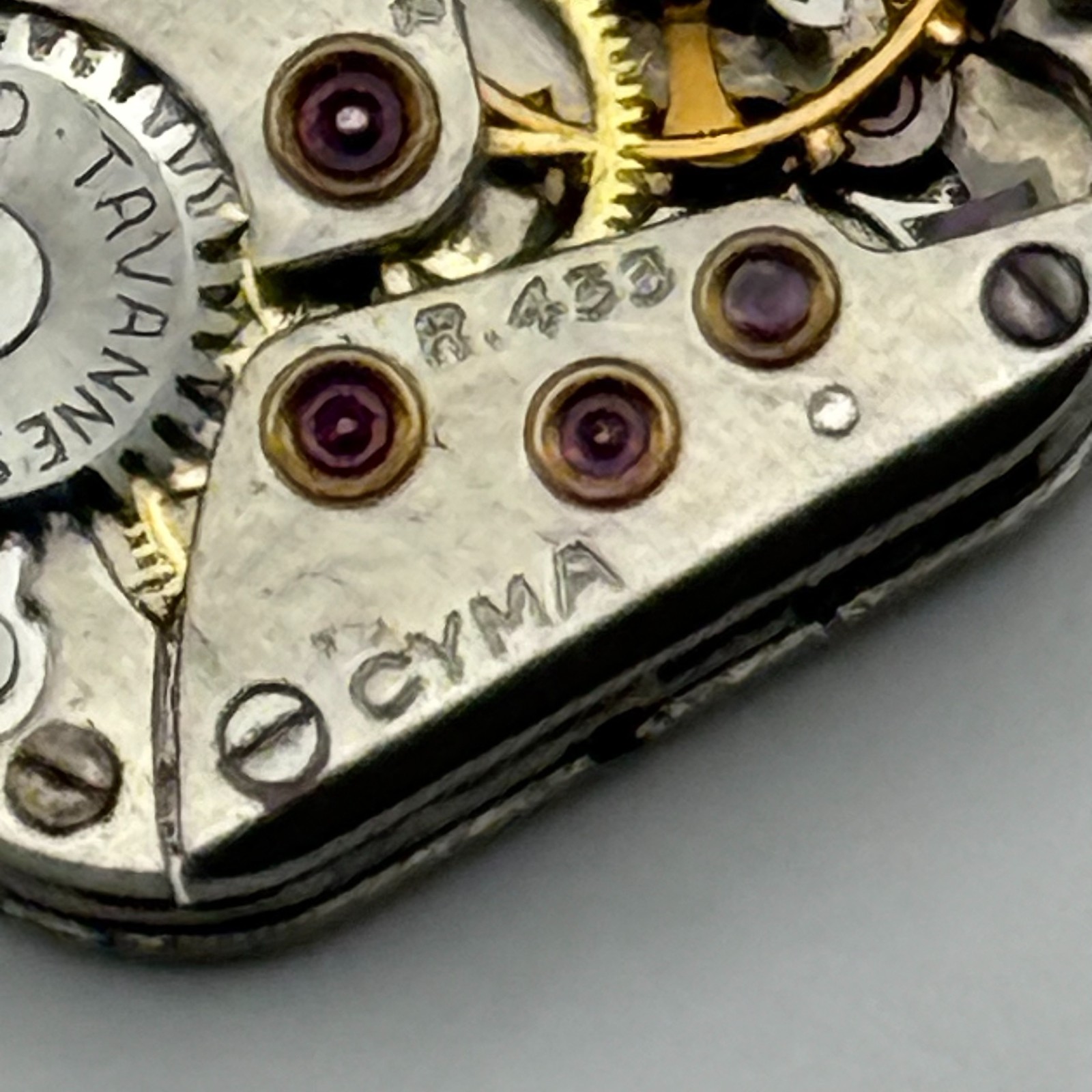 Cyma R433 Watch Movement Tavannes 17Jewels Swiss Manual Wind Parts Repair 11.3mm