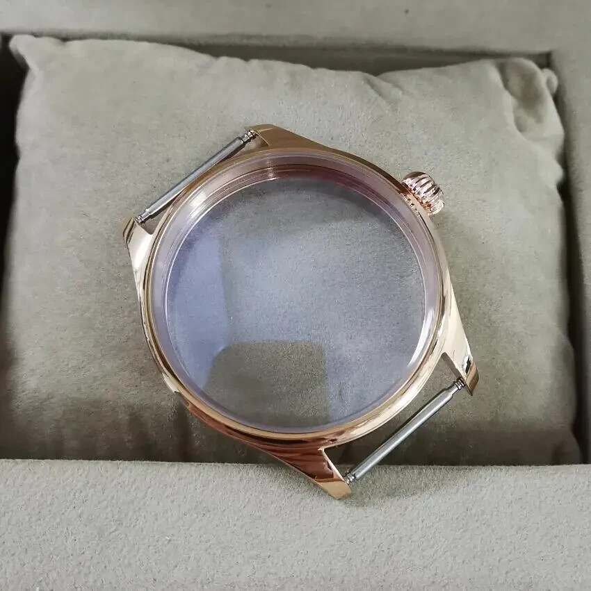 41mm rose gold Pumpkin shape Watch Case For ETA6497/6498/ST3600/3621 Movement