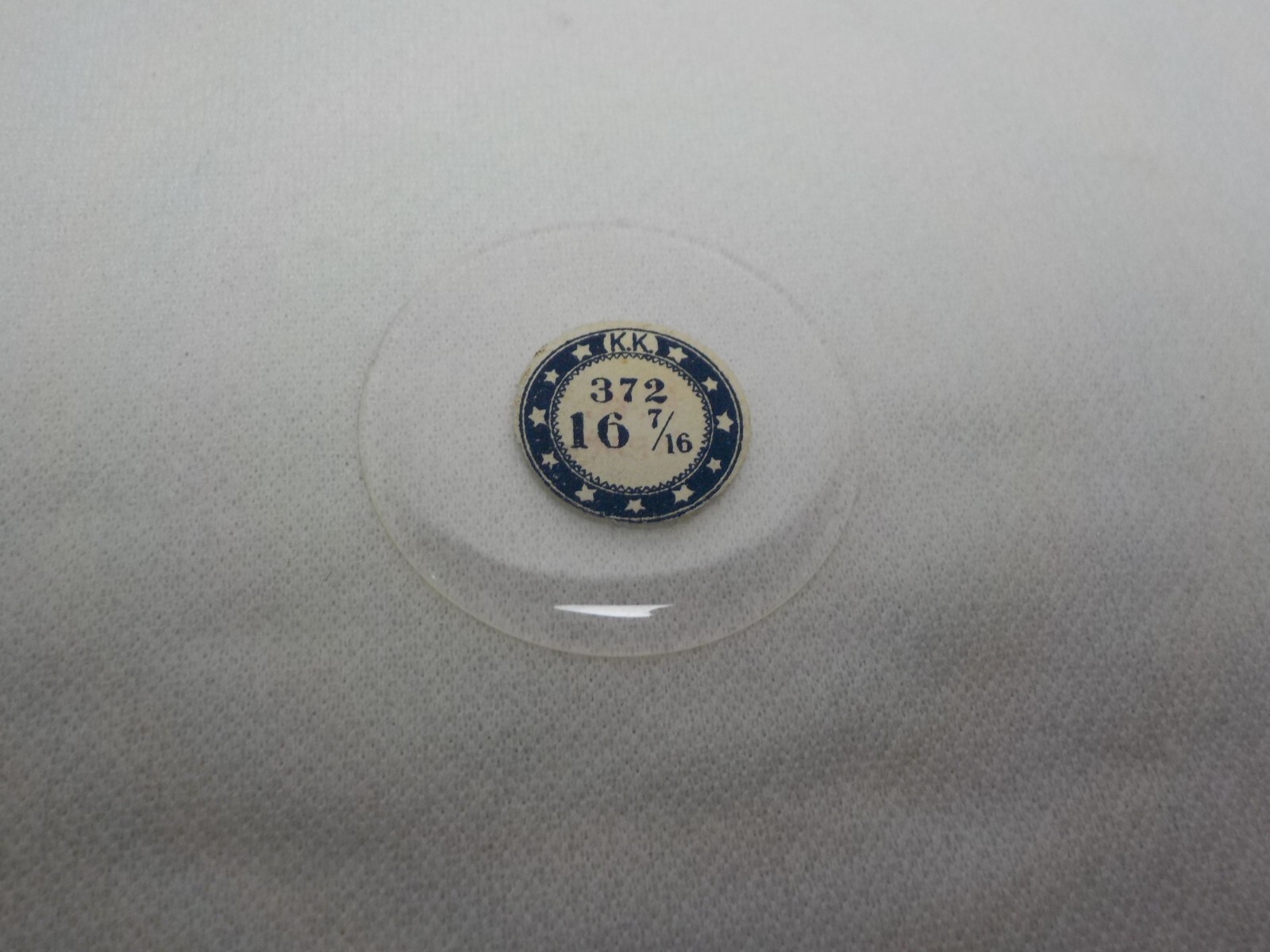 GLASS POCKET WATCH CRYSTAL SIZE 16 7/16 WATCHMAKER REPLACEMENT PART #105
