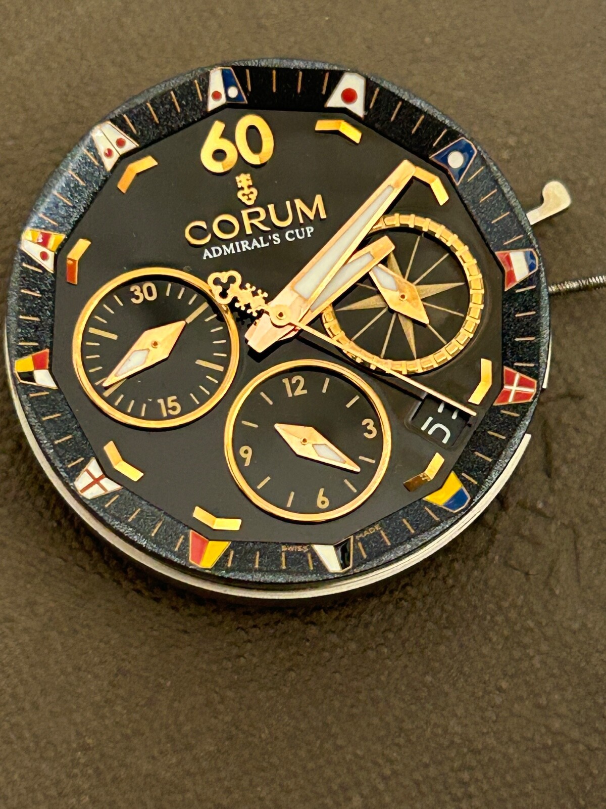 Corum Admiral*s Cup Chronograph Movement ETA 2894 Working need service Black
