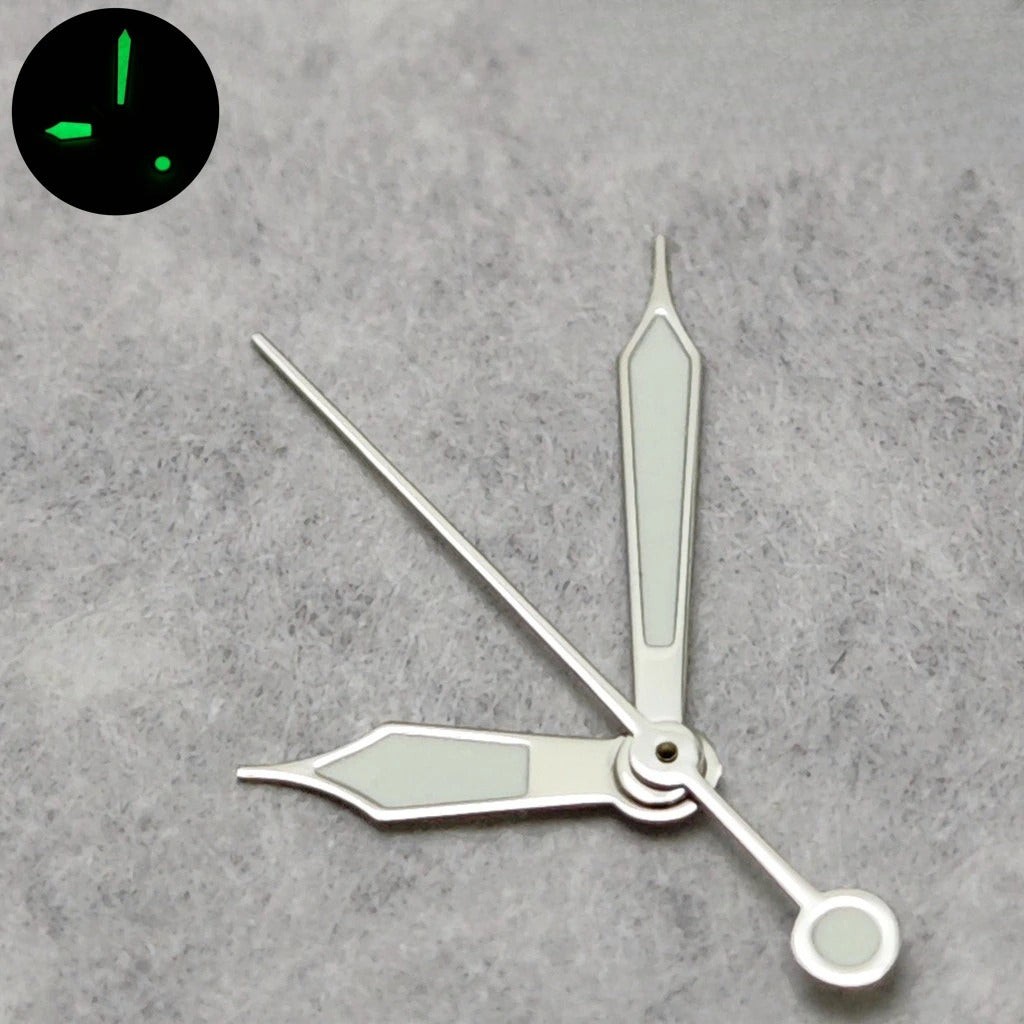 Silver/Gun/Rose Gold/Gold Green Luminous Watch Hands For NH35/NH36/4R/7S