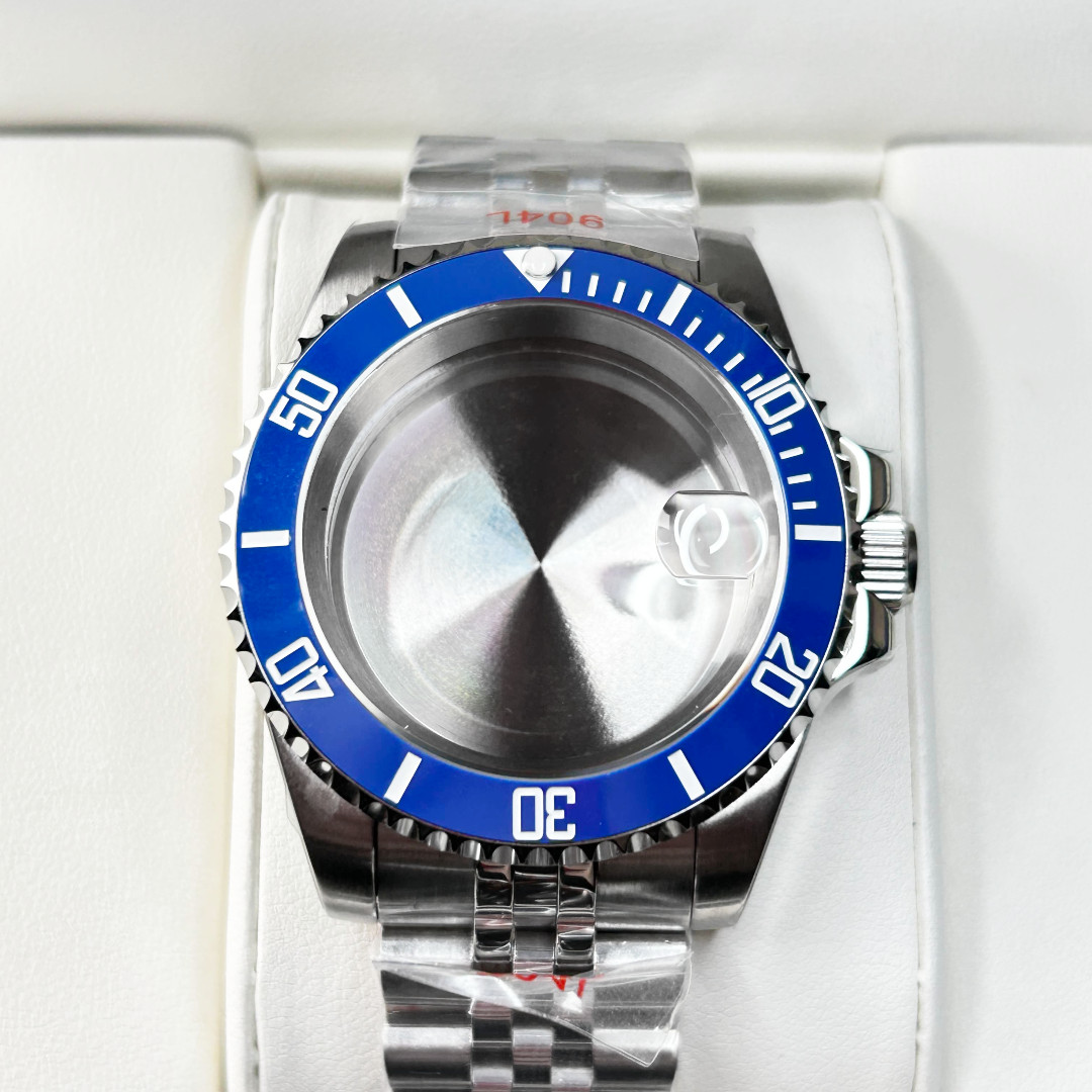 40mm Blue Smurf Sub Ceramic Bezel GMT Sapphire Glass Watch Case fit NH35 NH36 US