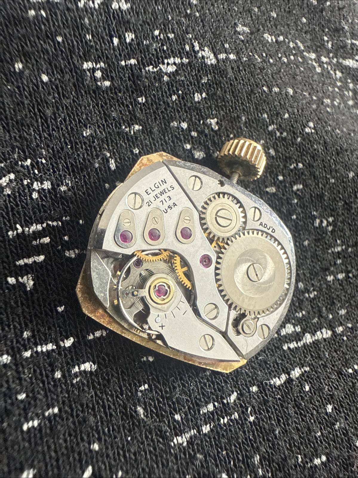 ELGIN WATCH CO SHOCKMASTER 21 JEWELS 713 USA MOVEMENT (MP1047401)