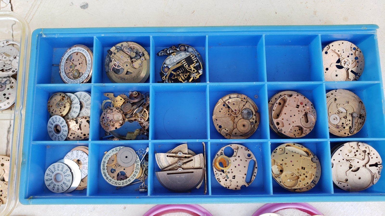 Huge Lot Of Omega Watch Movements & Dials & Parts