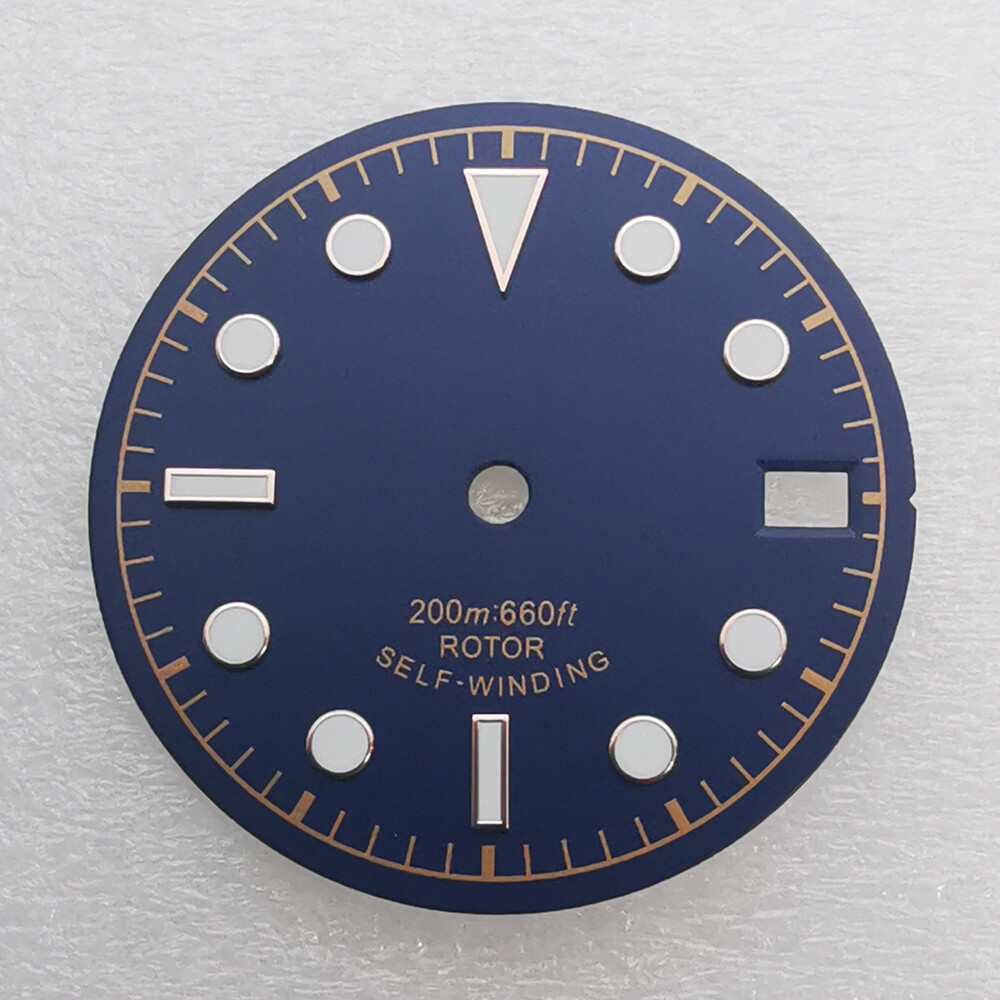 28.5mm luminous black blue green white sterile watch dial fit NH35 movement