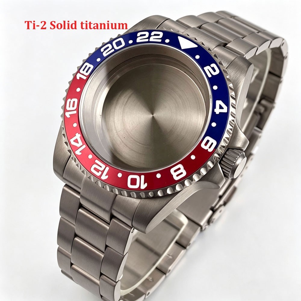 Solid Titanium 200M Dive Case Bracelet 40mm Fit NH35 NH34 GMT ETA 2824 PT5000