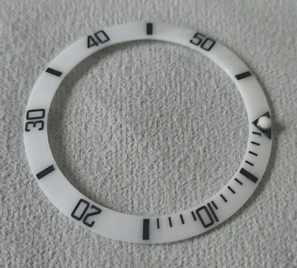 White And Black Ceramic Bezel insert 38mm For Divers Watch Rolex Seiko SKX SRPD