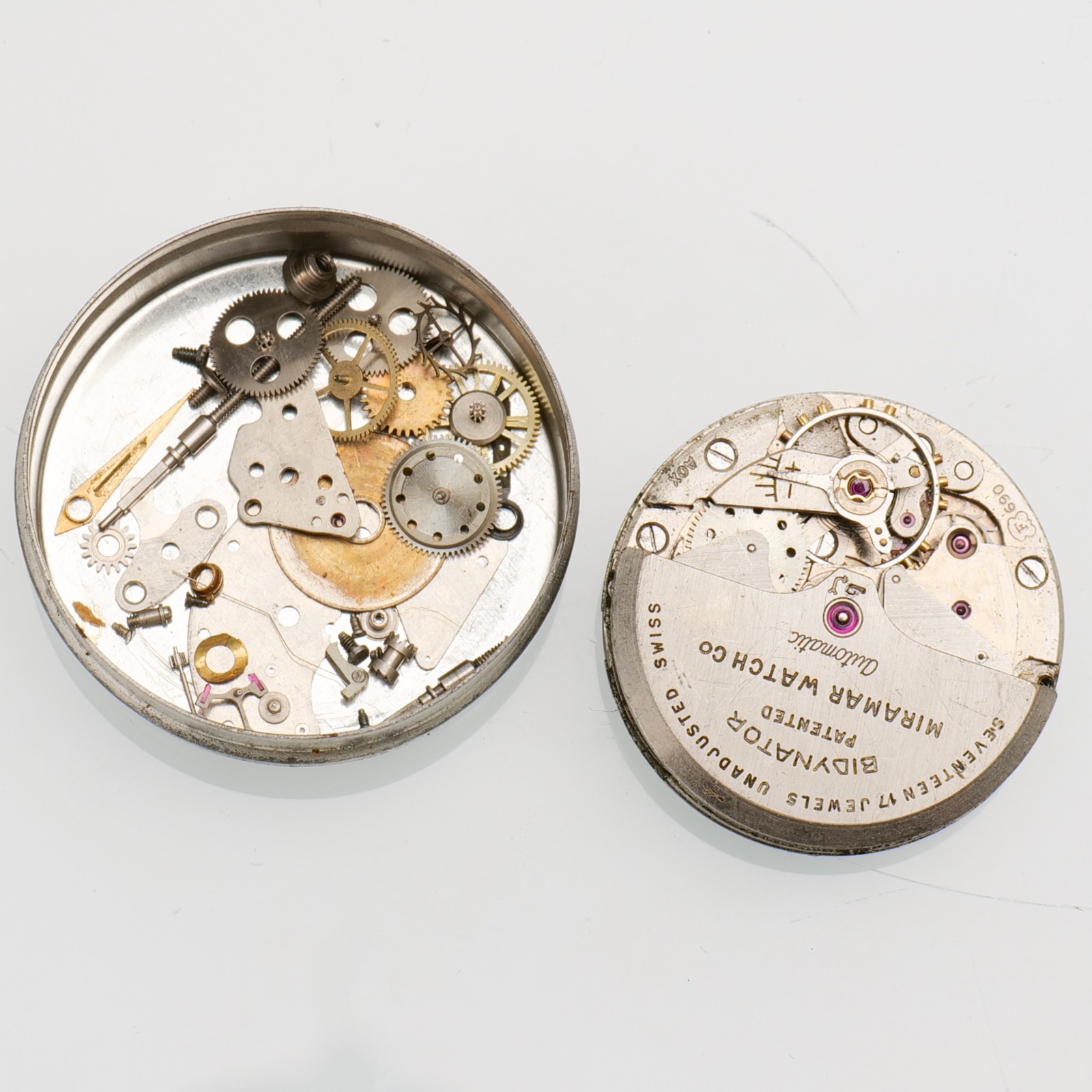 Vintage Automatic Bidynator Felsa 690 Movement Watchmakers Parts Repairs Spares