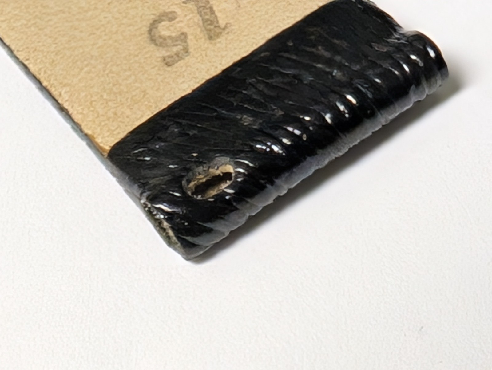 Fendi Band/Strap BLACK genuine leather, 15/14mm, lengths 60/100mm