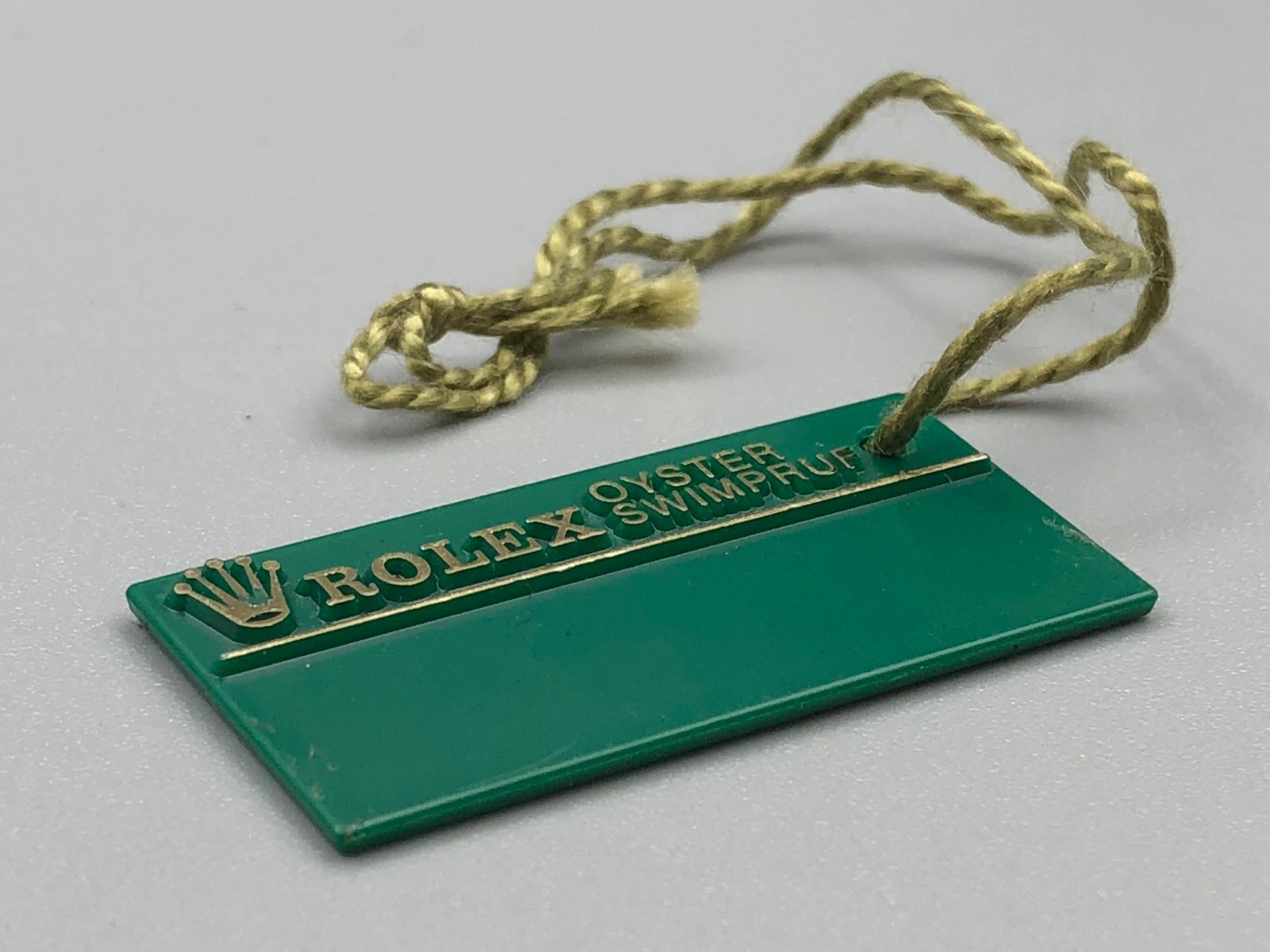 VINTAGE LATE 80s ALL90s 1980s 1990s GENUINE ROLEX OYSTER SWIMPRUF GREEN HANG TAG