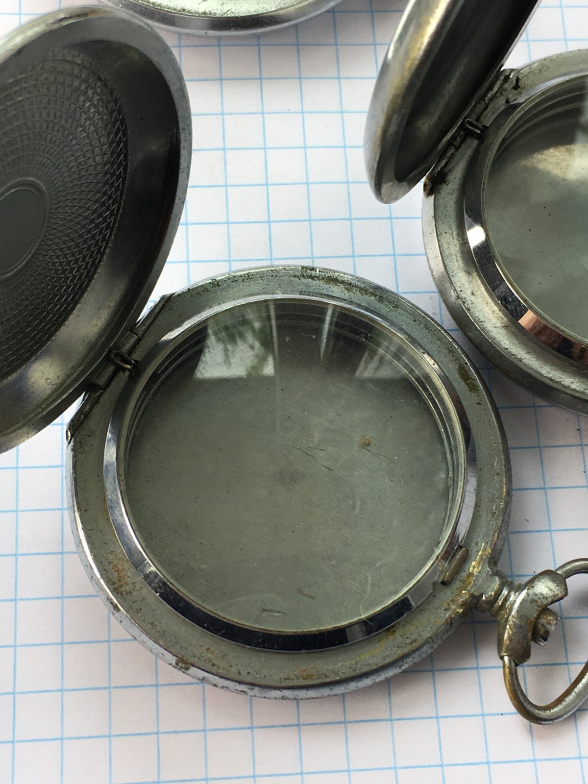 Lot of 7 Pocket Watch Molnija cases soviet. for spare parts or for restoration.