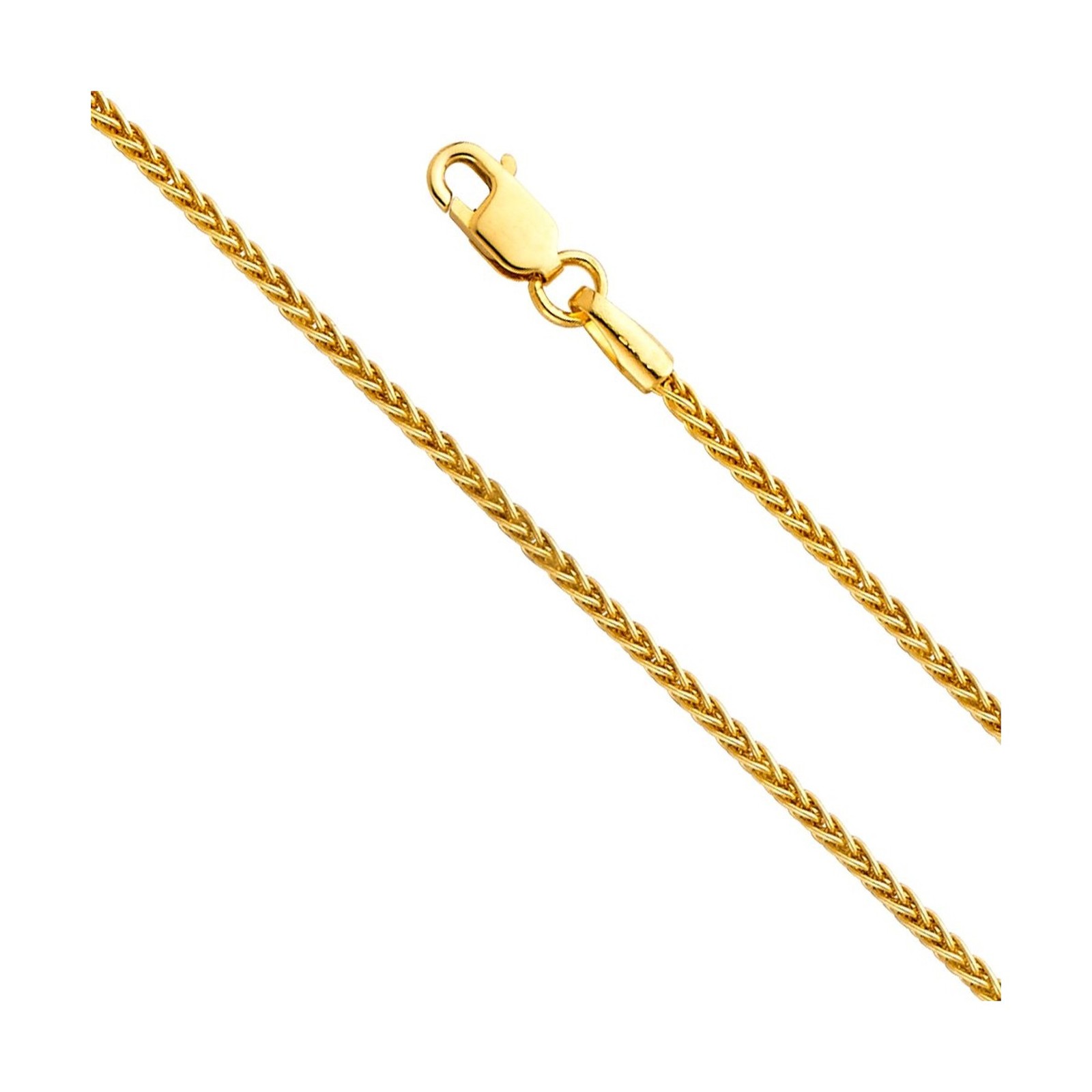 14k REAL Yellow/White/Rose Gold Solid 1.5mm, 1.2mm, 1mm Braided Wheat Chain N…