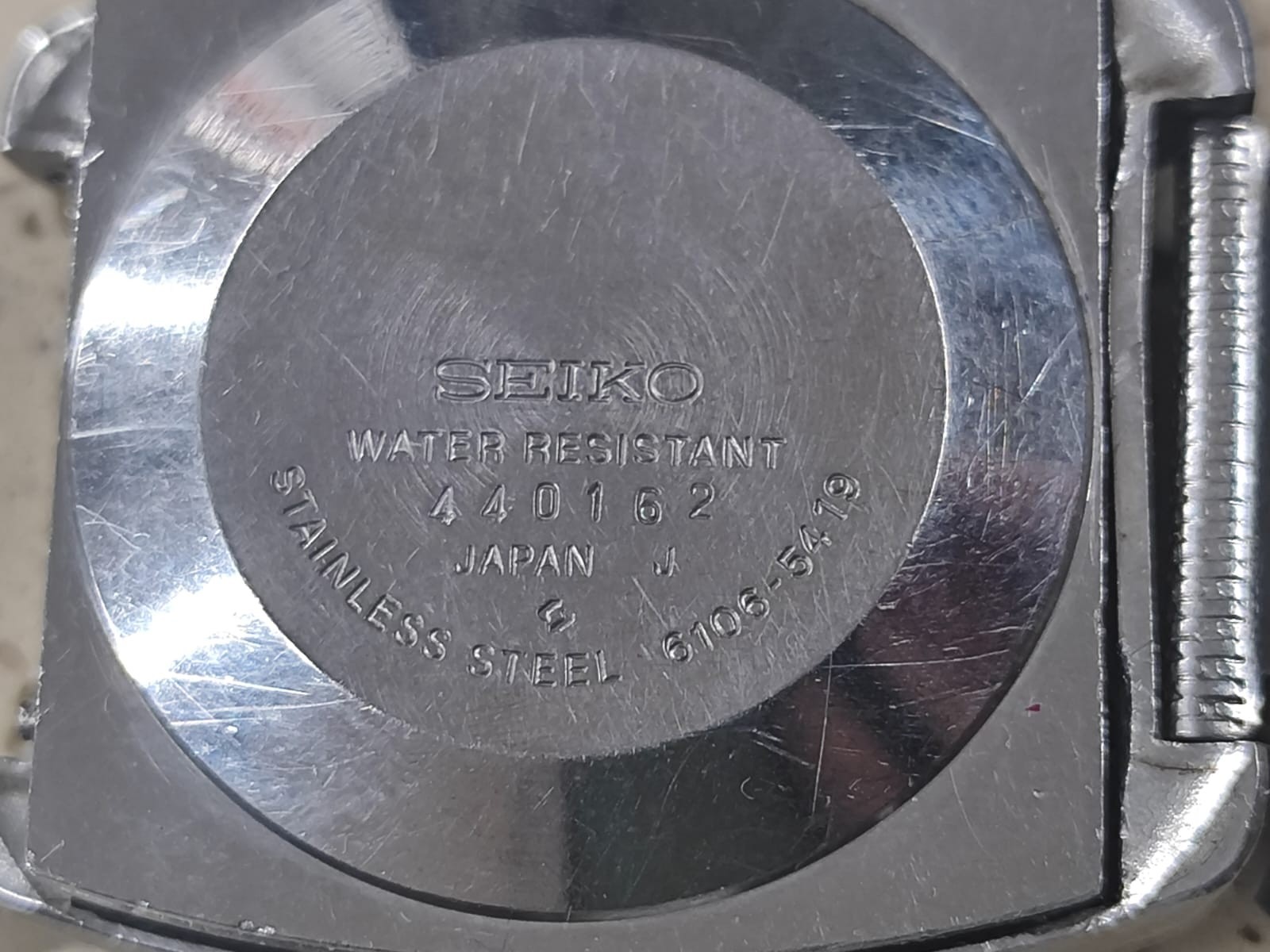 SEIKO DX AUTOMATIC 6106-5419 Parts CASE & Dial $ hands Steel USED