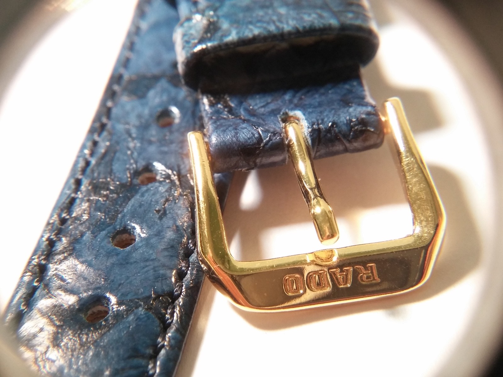 Rado band/strap and buckle, BLUE, 17/14mm Made in Austria, genuine leather