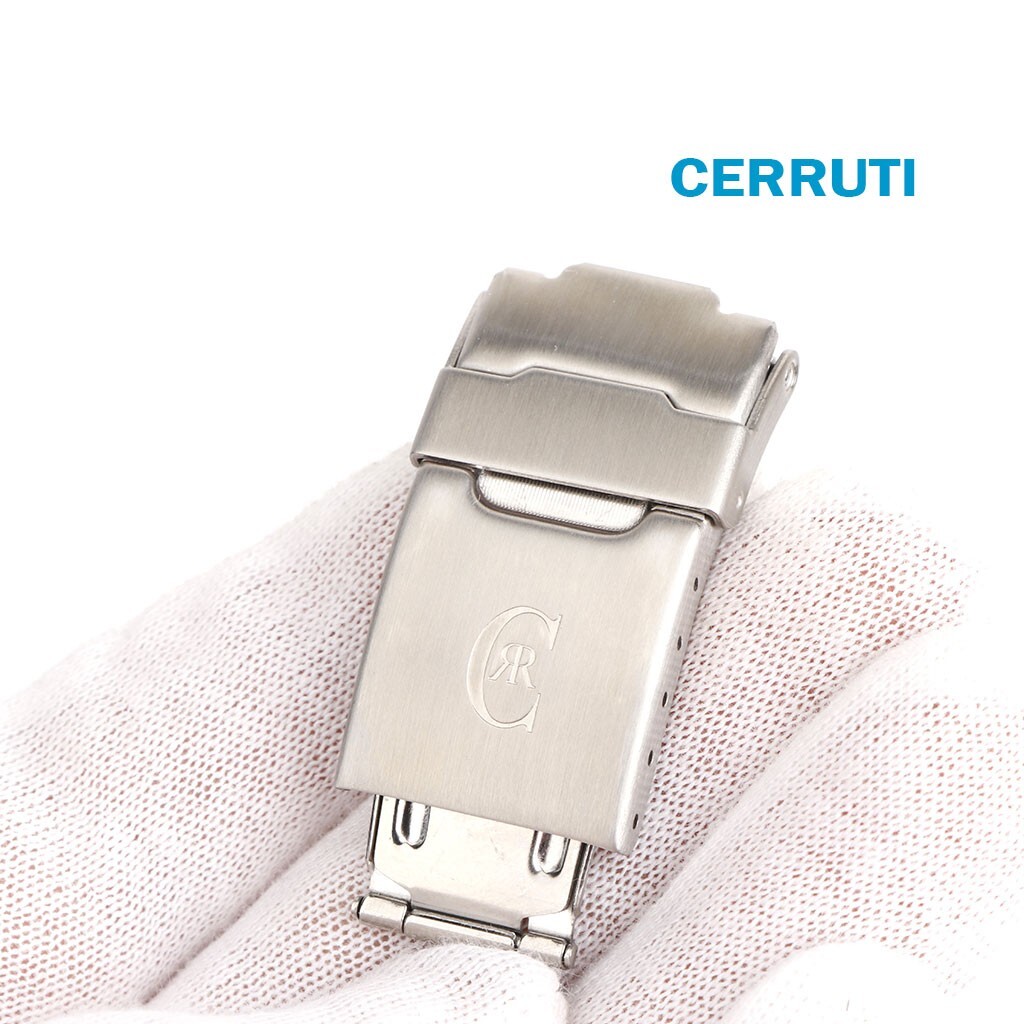 CERRUTI 1881 9.42 mm SWISS🇨🇭 Made Watch Buckle Silver tone, Metal Band