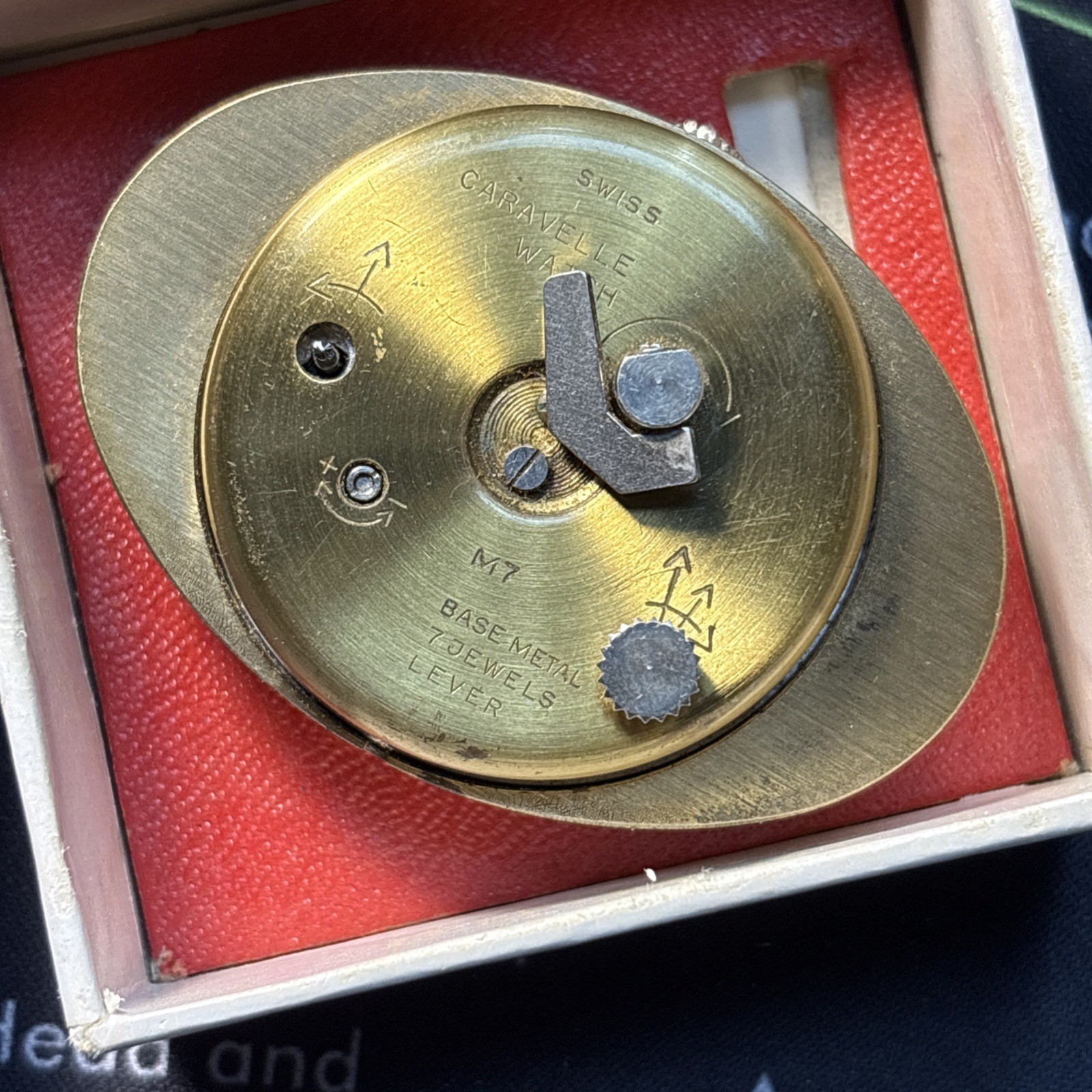 Calendar Alarm Caravelle by Bulova clock working T-Swiss movement Missing Base