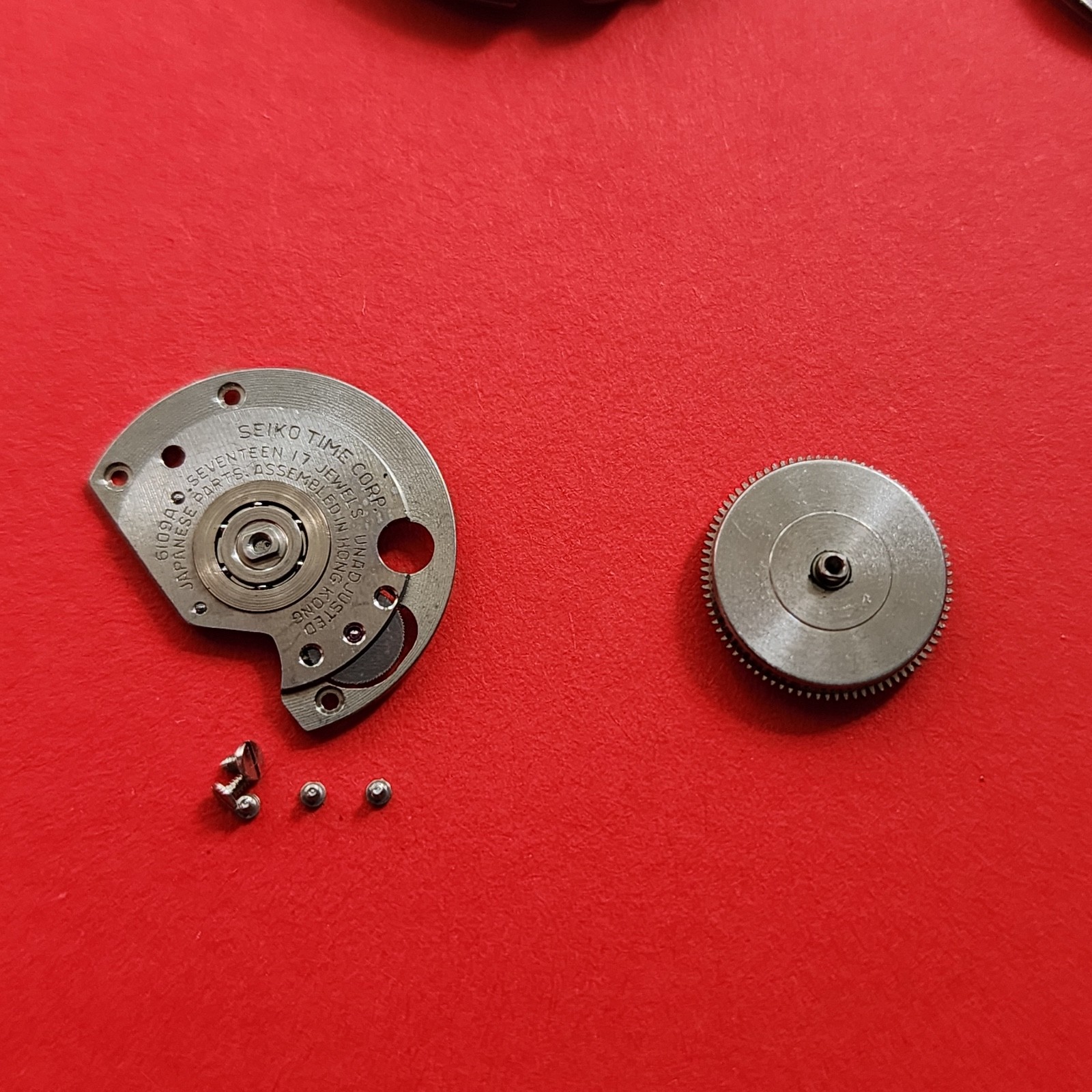 Seiko 6109 Automatic Parts Balance Rotor Crown Hands Blue Dial Watch 6109-8029