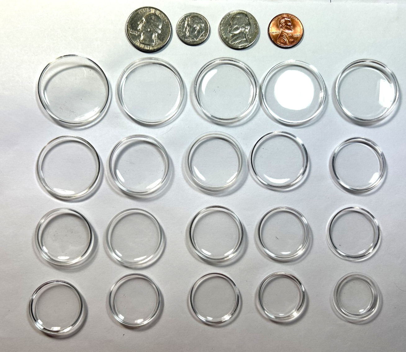 20 NEW ROUND PLASTIC WATCH CRYSTALS 34.8 – 23.1mm