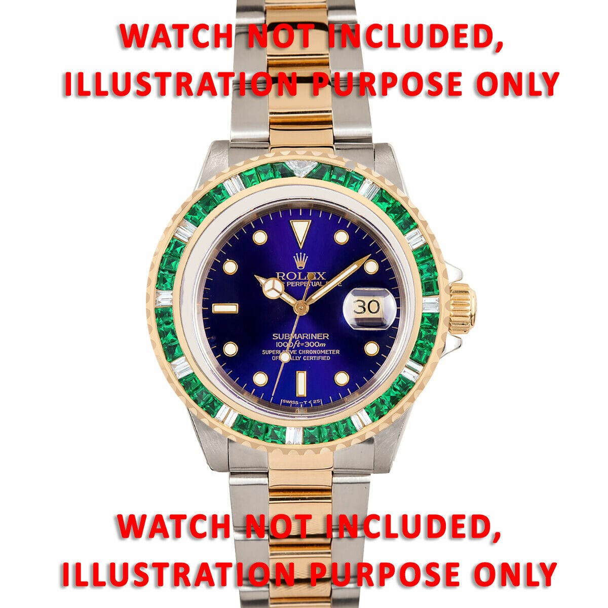 EMERALD & NATURAL DIAMOND BEZEL SPORT MODEL ROLEX SUBMARINER 16610 16800 116610