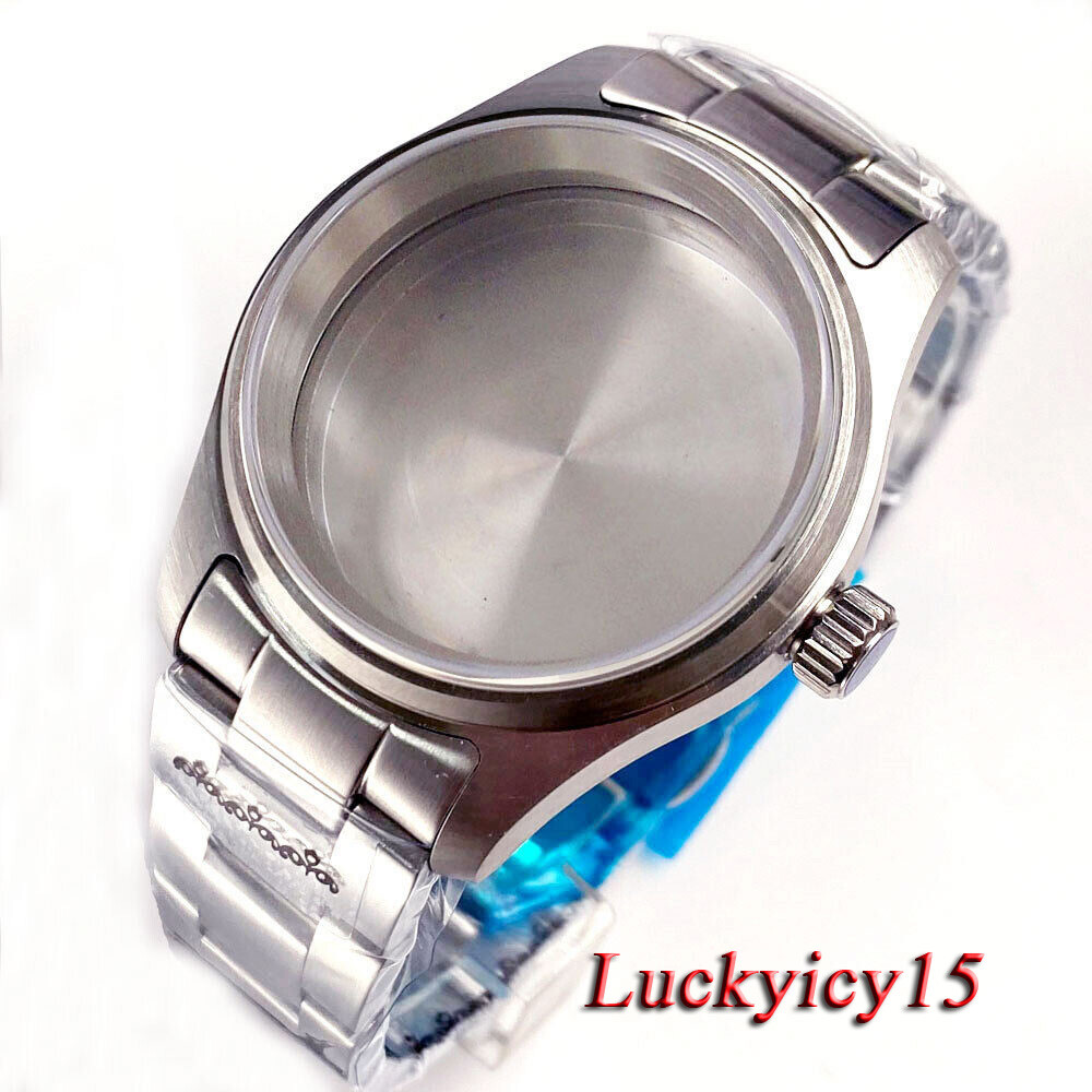 36mm Tandorio Sapphire Glass Pilot Watch Case Bracelet For NH35 2824 PT5000 200M