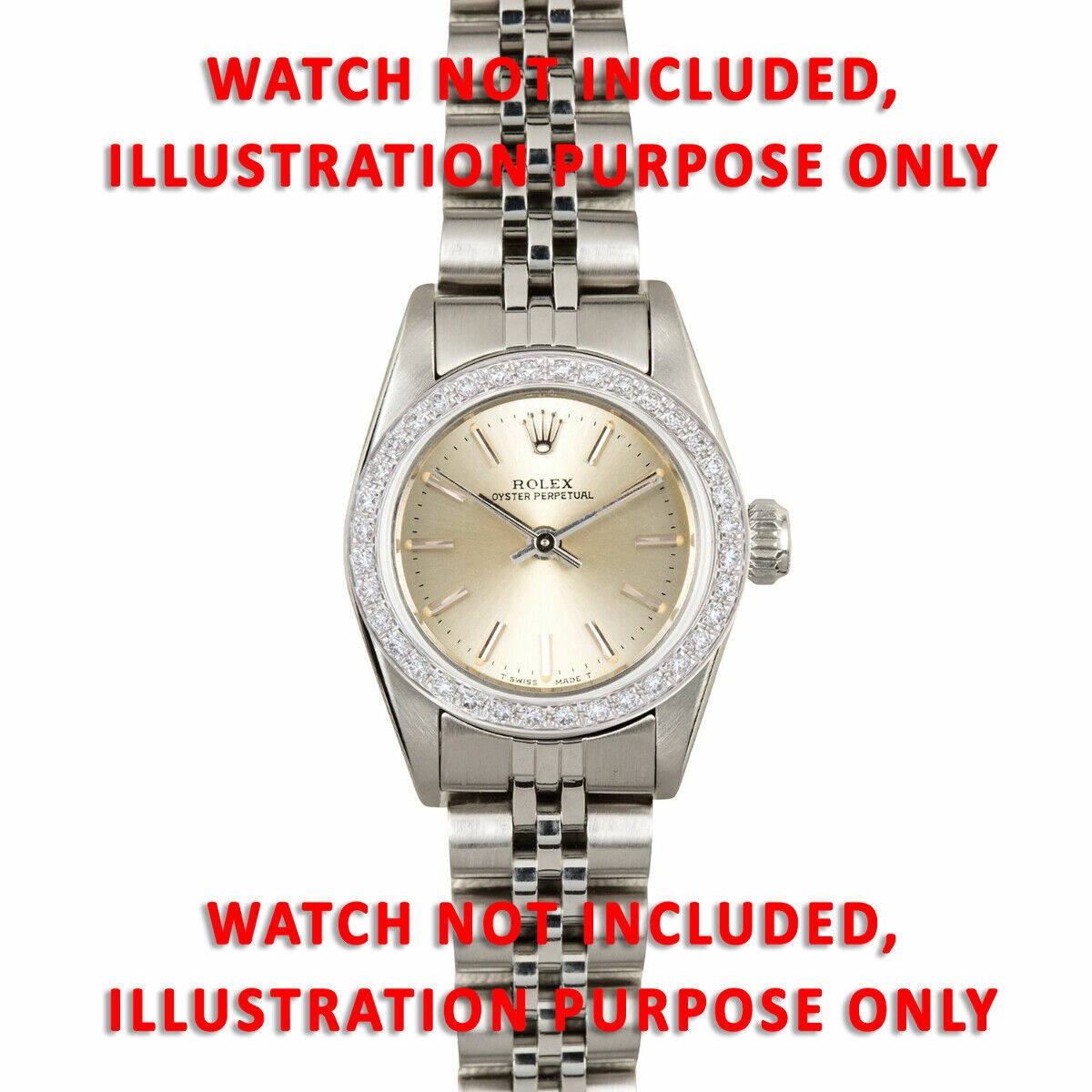 24MM WHITE GOLD .70CT BEAD PAVE NATURAL DIAMOND BEZEL FOR ROLEX NO DATE 67180