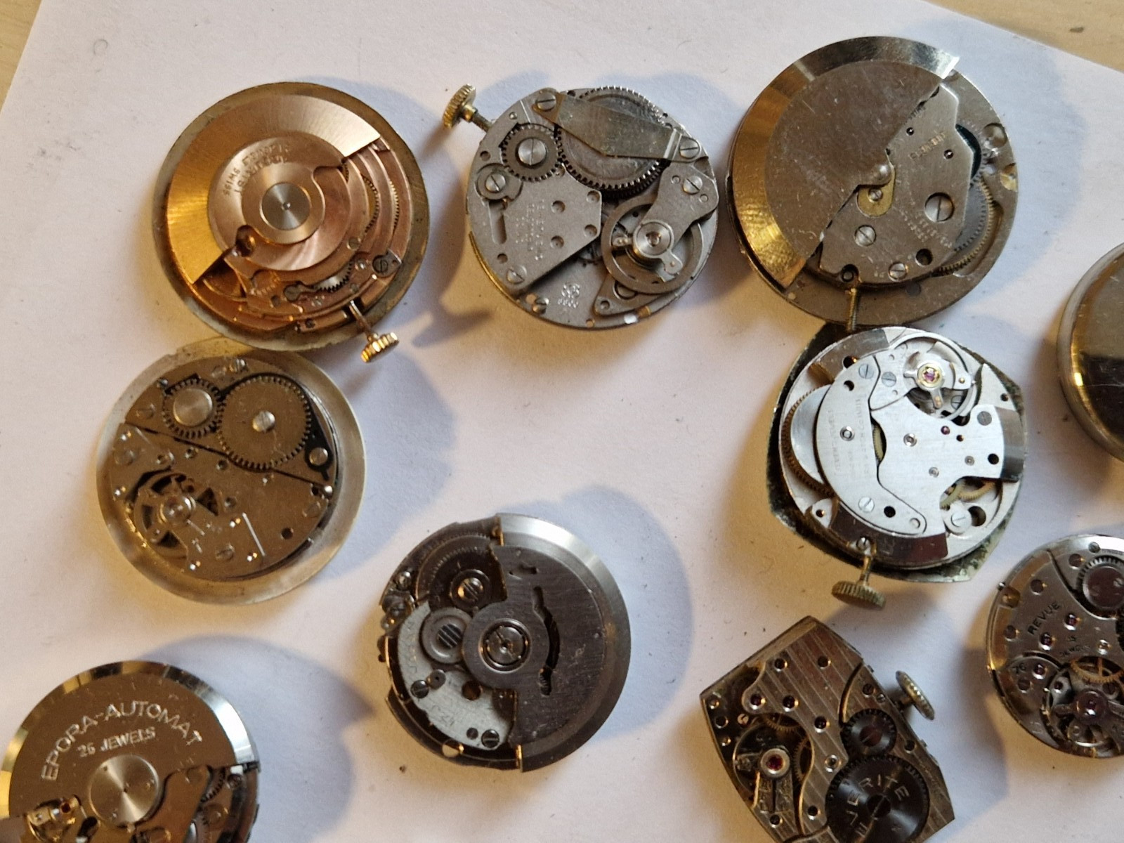 watchmaker movement lot timex rotary Eta Smiths Oris Balco camy mixed