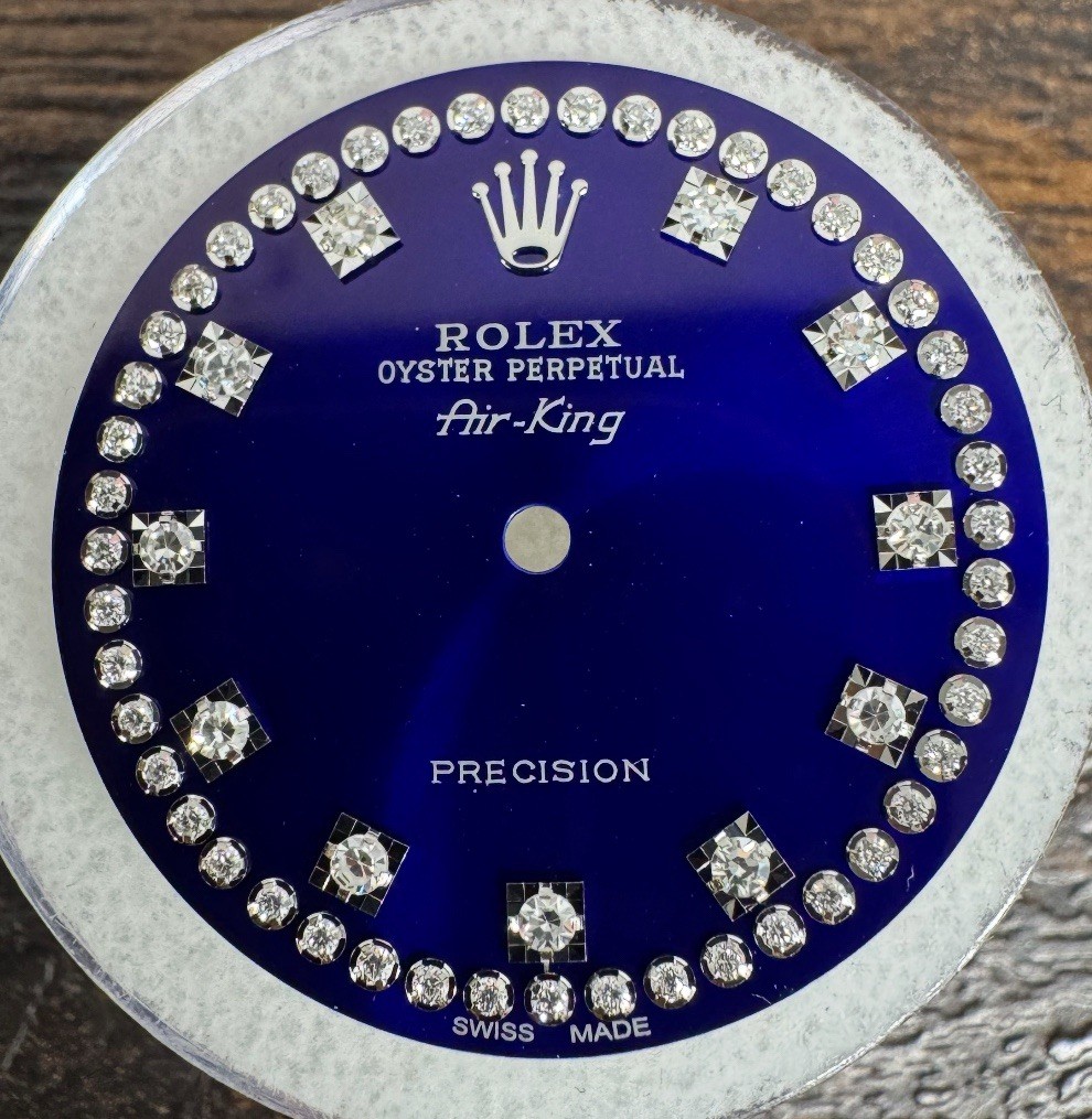 Rolex Air-King 34mm Custom Blue String Diamond Dial For 14000 14010 14200 114200