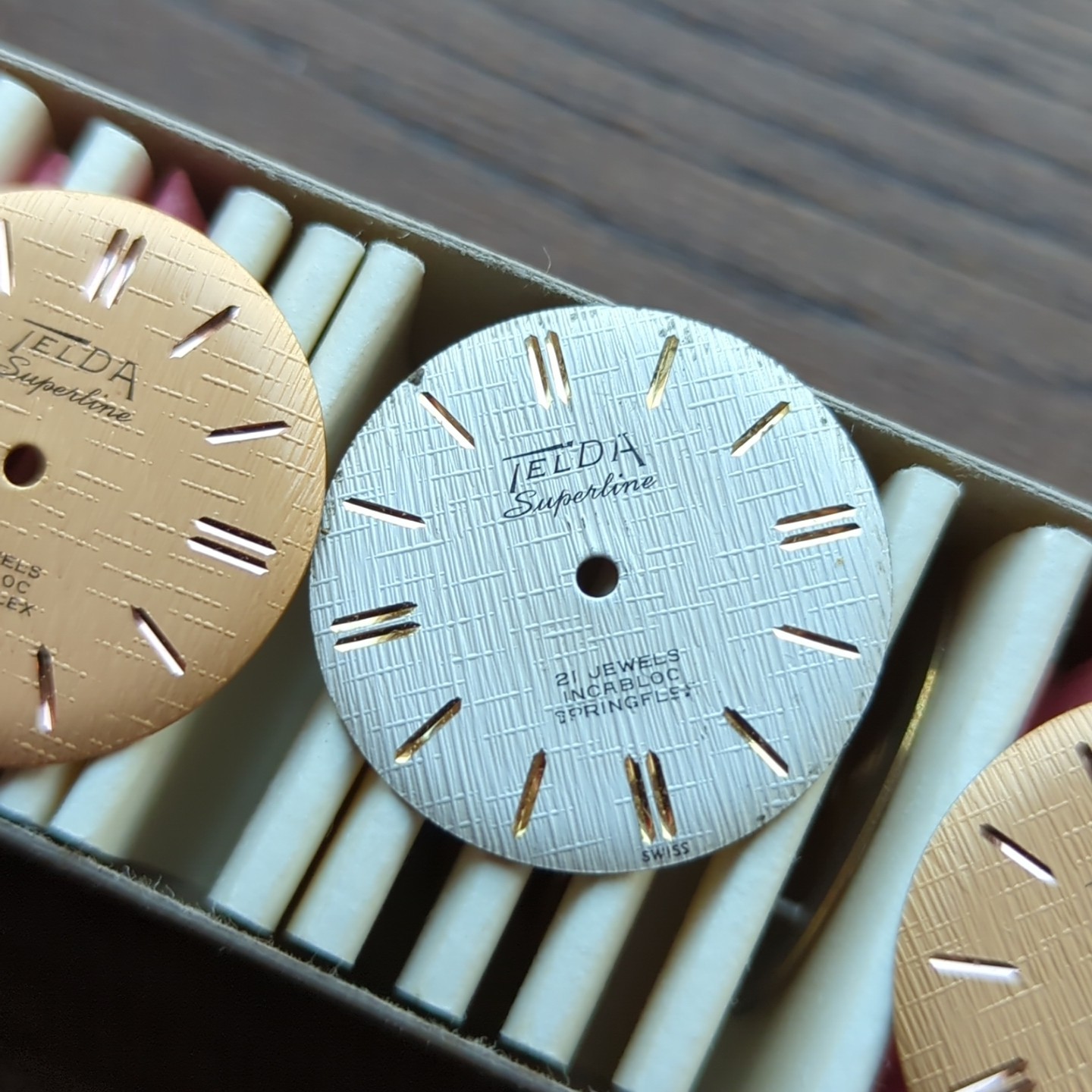 Telda FHF 72 Lot of 18 NOS Watch Dials, Unreleased Superline Range 1960s (CR9)