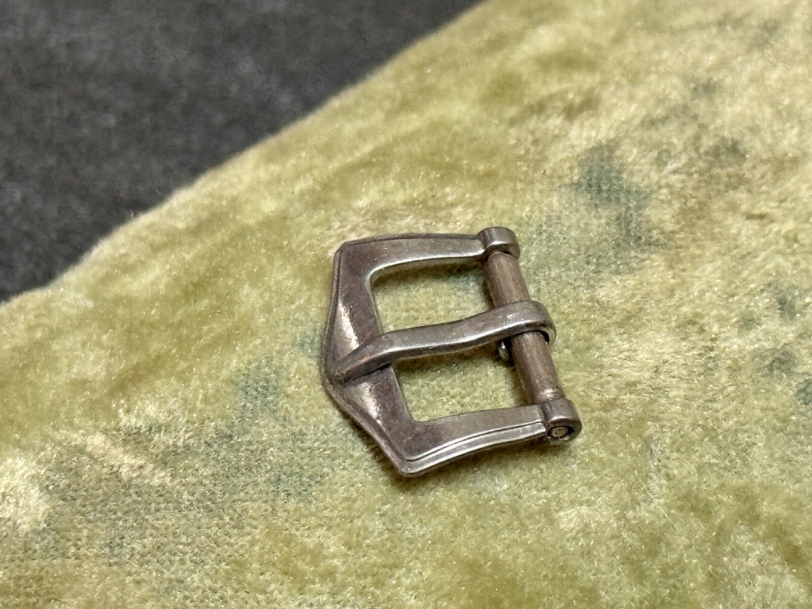 Art Deco nickel steel 1930s vintage watch ladies strap buckle 11.5mm opening NOS