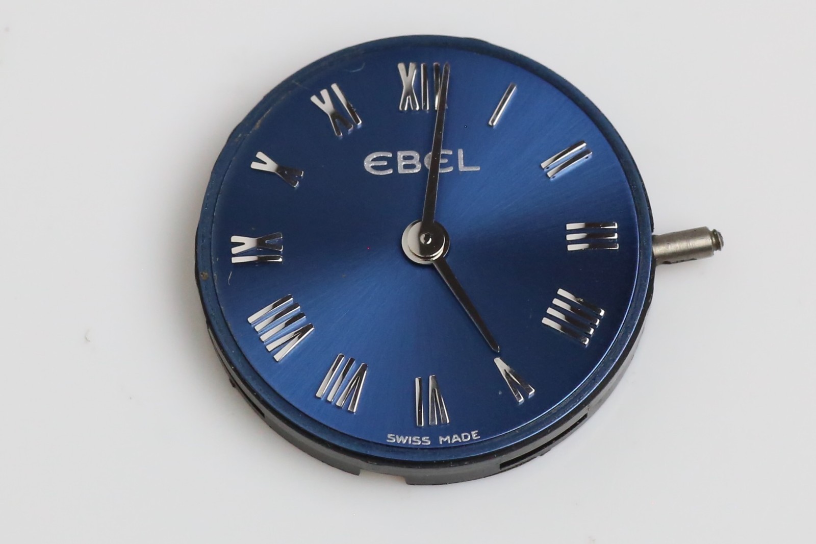 Ebel/Cartier Cal. 157 Quartz Watch Movement, Blue Dial & Hands, Working