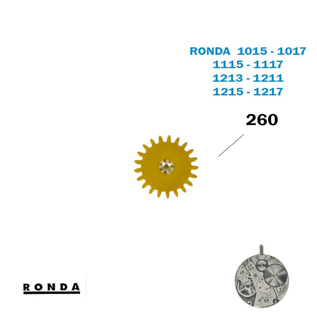 Minute Wheel Part No:260- For Movement RONDA 1117 1213 or 1211 or 1215 or 1217
