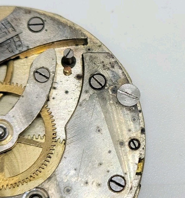 Vintage M Kleiner Swiss 3J Mechanical Pocket Watch Movement For Parts Or Repair