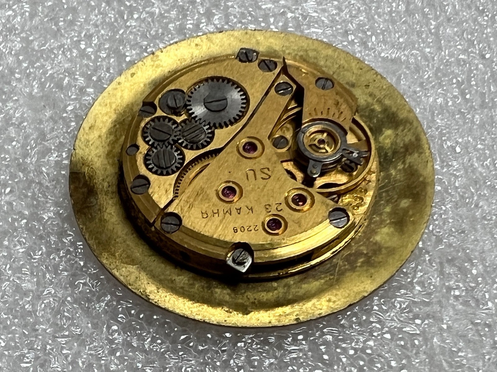 USSR LUCH movement 2209 caliber Gold Plated watch mechanism. FOR PARTS .