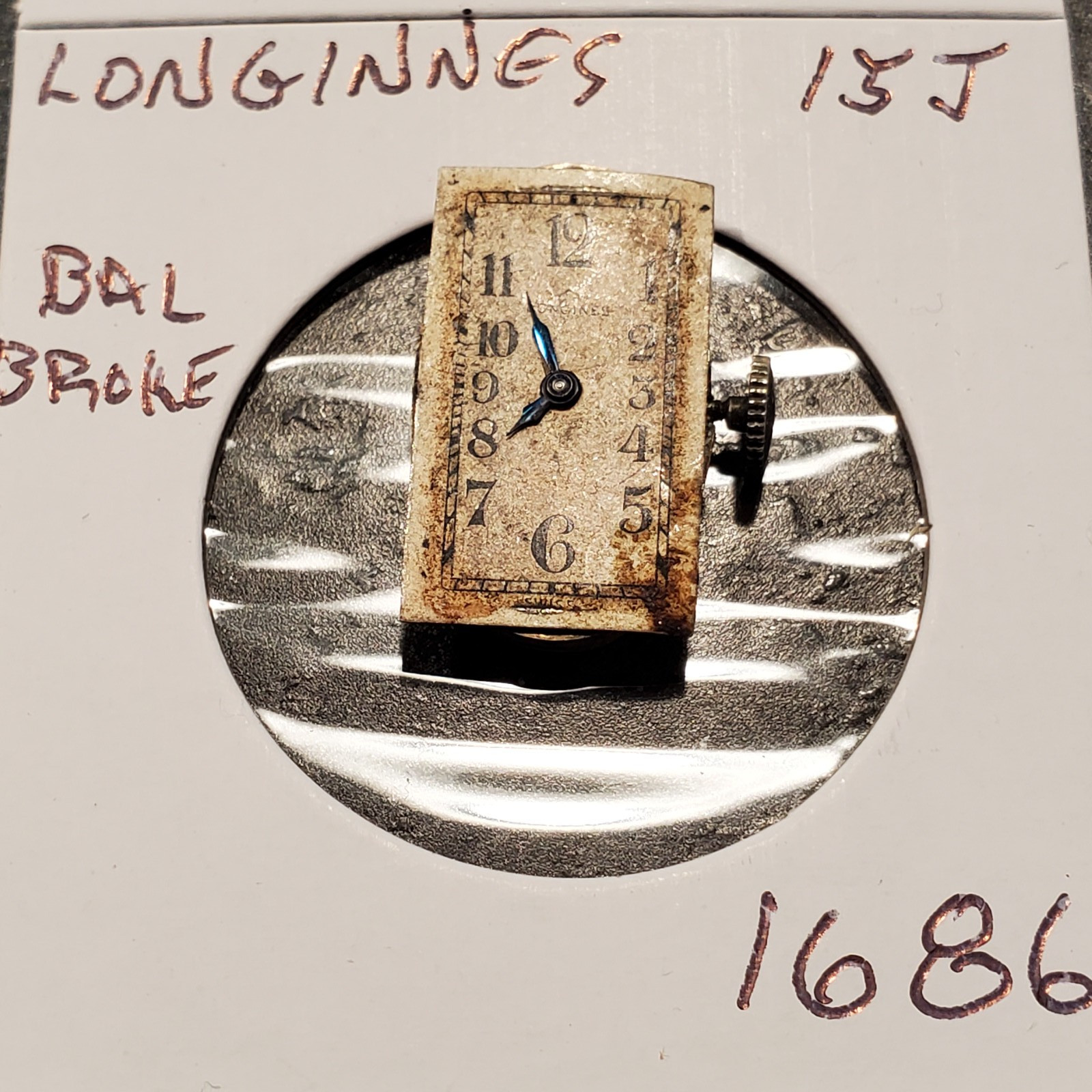 LONGINES 15j WRIST WATCH MOVEMENT #1686
