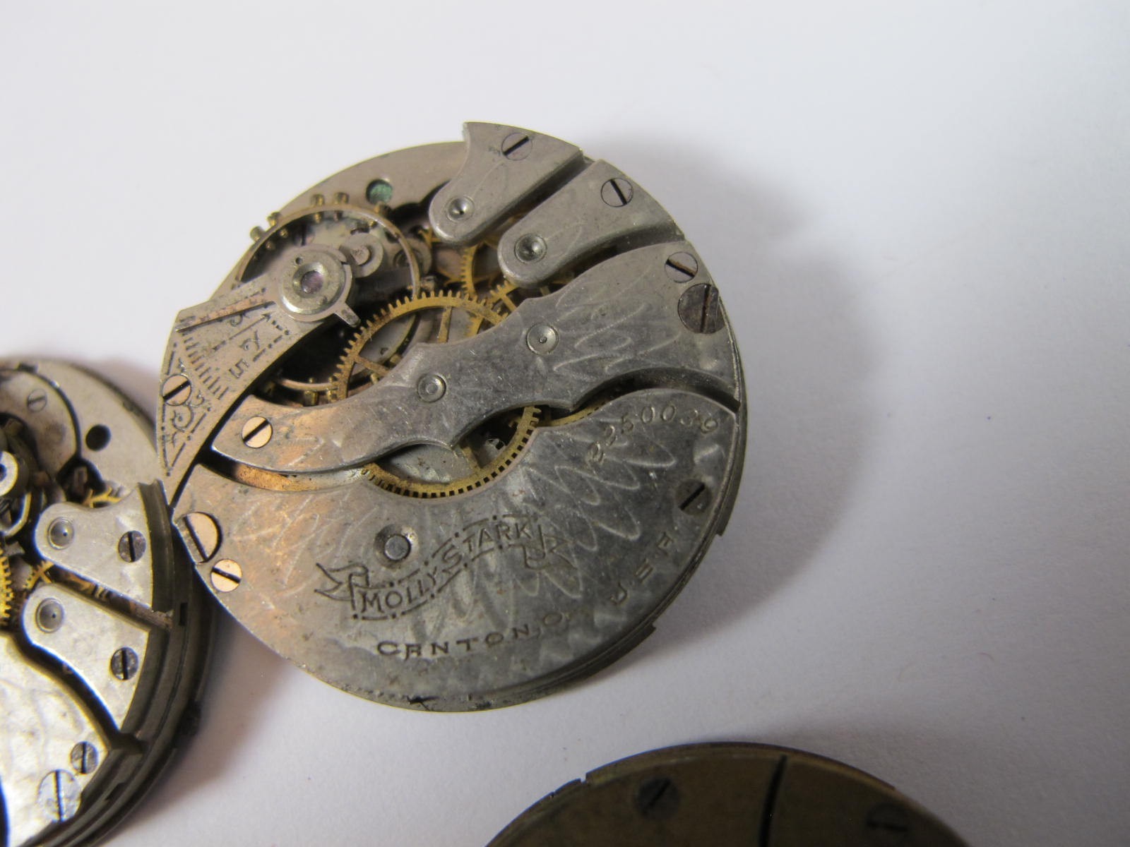 HAMPDEN 4/0 SIZE MOLLY STARK WATCH MOVEEMNTS 5 PIECES WITH NICKEL