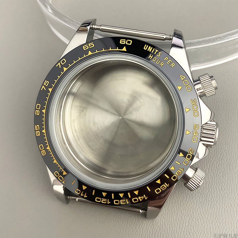40mm Stainless Watch Case Sapphire for VK63 VK64 Movement 29mm Dial Watch Parts