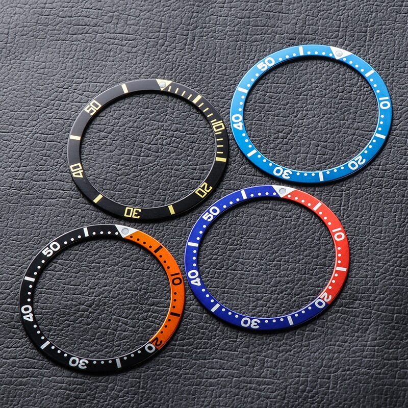 38mm*31.5mm Flat Watch Bezel Insert Aluminum/Ceramic/Steel Fit For SKX007 009